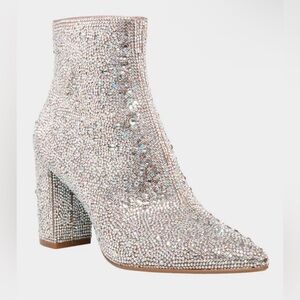 Betsey Johnson Women's Cady Rhinestone Boots / Booties Sz 8.5